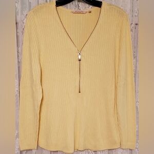 Soft Surroundings Pullover Ribbed Top Women's Size M Butter Yellow